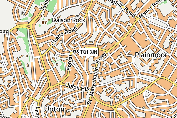 TQ1 3JN map - OS VectorMap District (Ordnance Survey) TQ1 3JN map - OS VectorMap District (Ordnance Survey)