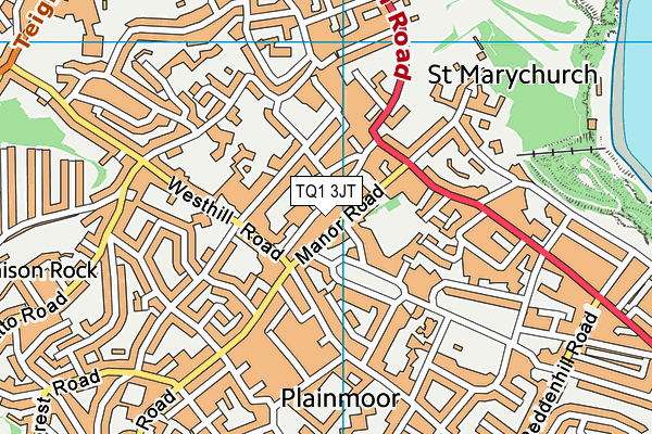 TQ1 3JT map - OS VectorMap District (Ordnance Survey)