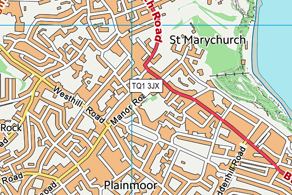 TQ1 3JX map - OS VectorMap District (Ordnance Survey) TQ1 3JX map - OS VectorMap District (Ordnance Survey)