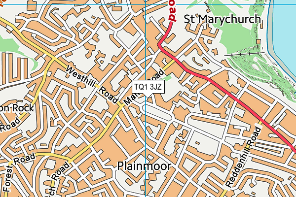 TQ1 3JZ map - OS VectorMap District (Ordnance Survey) TQ1 3JZ map - OS VectorMap District (Ordnance Survey)