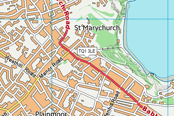 TQ1 3LE map - OS VectorMap District (Ordnance Survey)