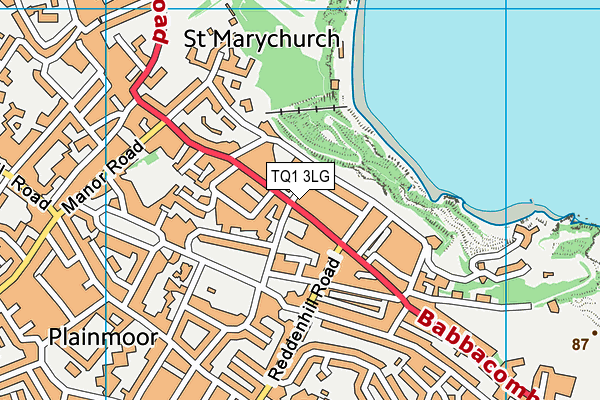 TQ1 3LG map - OS VectorMap District (Ordnance Survey) TQ1 3LG map - OS VectorMap District (Ordnance Survey)
