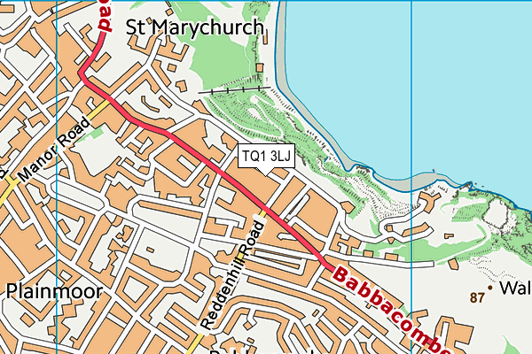 TQ1 3LJ map - OS VectorMap District (Ordnance Survey) TQ1 3LJ map - OS VectorMap District (Ordnance Survey)