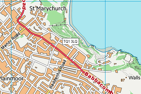 TQ1 3LQ map - OS VectorMap District (Ordnance Survey) TQ1 3LQ map - OS VectorMap District (Ordnance Survey)
