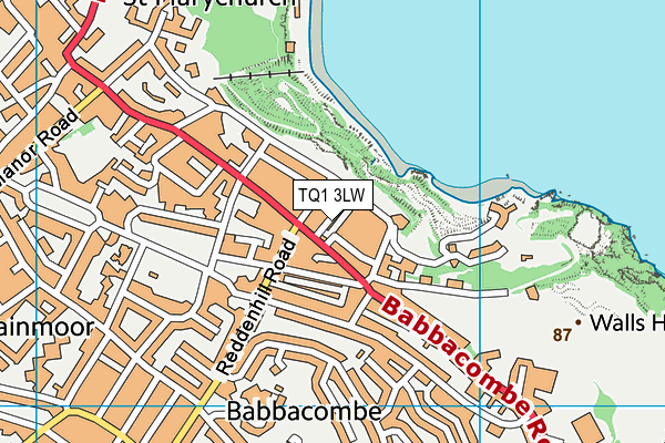 TQ1 3LW map - OS VectorMap District (Ordnance Survey) TQ1 3LW map - OS VectorMap District (Ordnance Survey)