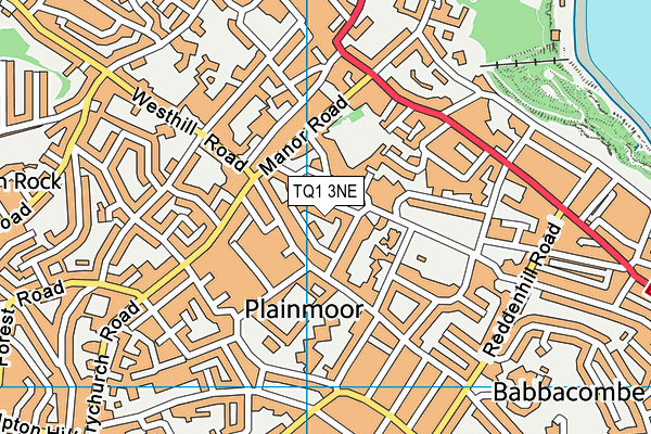 TQ1 3NE map - OS VectorMap District (Ordnance Survey) TQ1 3NE map - OS VectorMap District (Ordnance Survey)