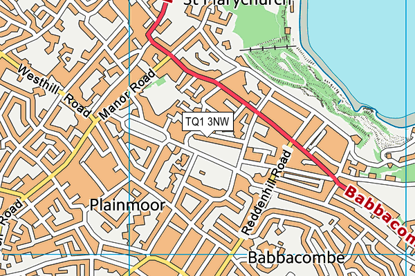 TQ1 3NW map - OS VectorMap District (Ordnance Survey) TQ1 3NW map - OS VectorMap District (Ordnance Survey)