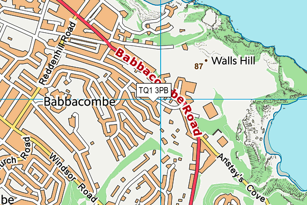 TQ1 3PB map - OS VectorMap District (Ordnance Survey) TQ1 3PB map - OS VectorMap District (Ordnance Survey)