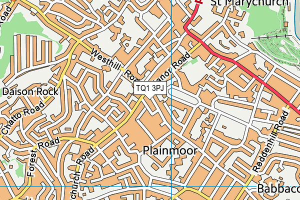 TQ1 3PJ map - OS VectorMap District (Ordnance Survey) TQ1 3PJ map - OS VectorMap District (Ordnance Survey)