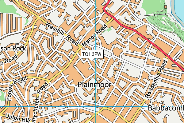 TQ1 3PW map - OS VectorMap District (Ordnance Survey) TQ1 3PW map - OS VectorMap District (Ordnance Survey)
