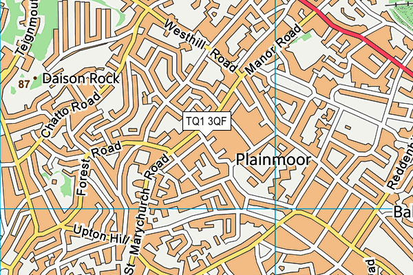 TQ1 3QF map - OS VectorMap District (Ordnance Survey) TQ1 3QF map - OS VectorMap District (Ordnance Survey)