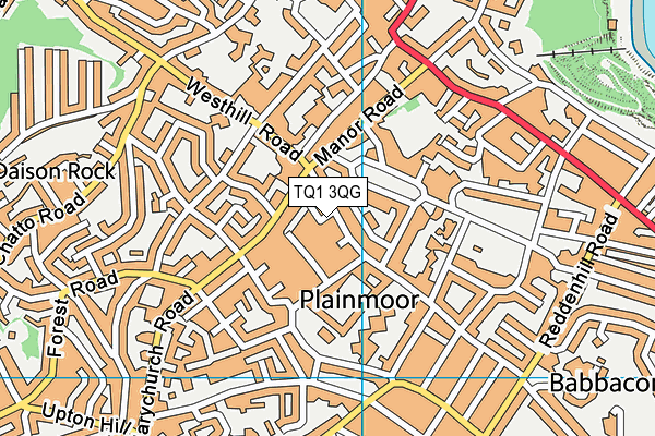 TQ1 3QG map - OS VectorMap District (Ordnance Survey) TQ1 3QG map - OS VectorMap District (Ordnance Survey)