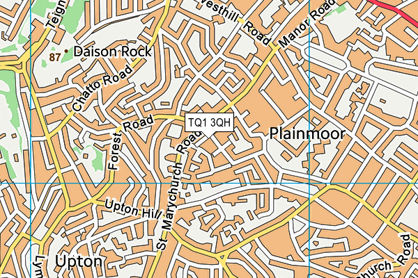 TQ1 3QH map - OS VectorMap District (Ordnance Survey) TQ1 3QH map - OS VectorMap District (Ordnance Survey)