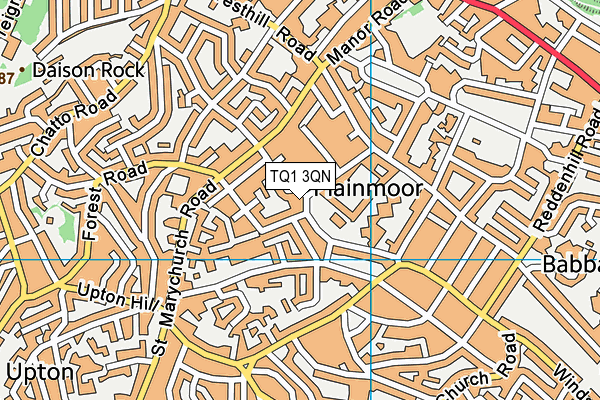 TQ1 3QN map - OS VectorMap District (Ordnance Survey) TQ1 3QN map - OS VectorMap District (Ordnance Survey)