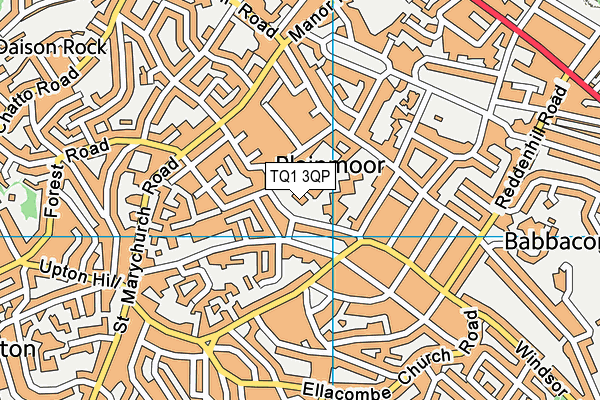 TQ1 3QP map - OS VectorMap District (Ordnance Survey) TQ1 3QP map - OS VectorMap District (Ordnance Survey)