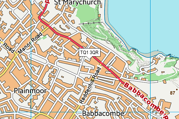 TQ1 3QR map - OS VectorMap District (Ordnance Survey) TQ1 3QR map - OS VectorMap District (Ordnance Survey)