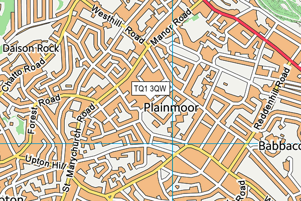 TQ1 3QW map - OS VectorMap District (Ordnance Survey) TQ1 3QW map - OS VectorMap District (Ordnance Survey)