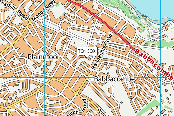 TQ1 3QX map - OS VectorMap District (Ordnance Survey) TQ1 3QX map - OS VectorMap District (Ordnance Survey)