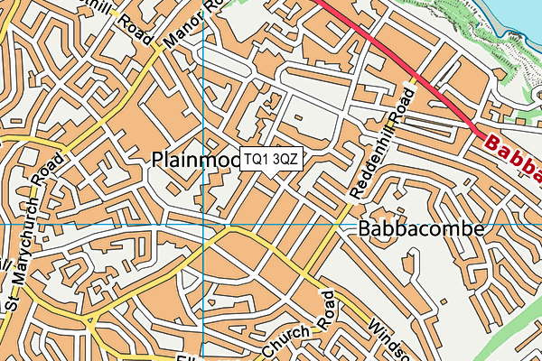TQ1 3QZ map - OS VectorMap District (Ordnance Survey) TQ1 3QZ map - OS VectorMap District (Ordnance Survey)
