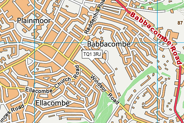 TQ1 3RJ map - OS VectorMap District (Ordnance Survey) TQ1 3RJ map - OS VectorMap District (Ordnance Survey)