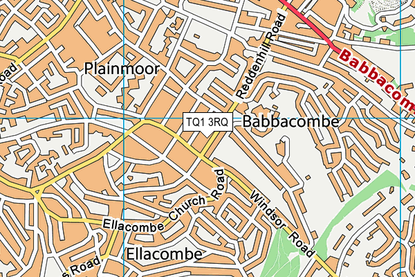 TQ1 3RQ map - OS VectorMap District (Ordnance Survey)