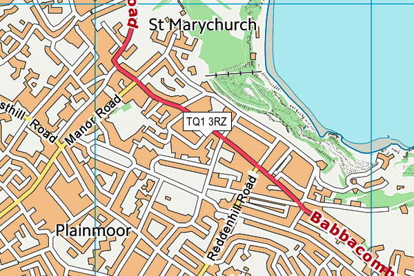 TQ1 3RZ map - OS VectorMap District (Ordnance Survey) TQ1 3RZ map - OS VectorMap District (Ordnance Survey)