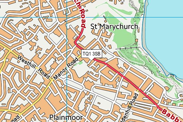 TQ1 3SB map - OS VectorMap District (Ordnance Survey) TQ1 3SB map - OS VectorMap District (Ordnance Survey)