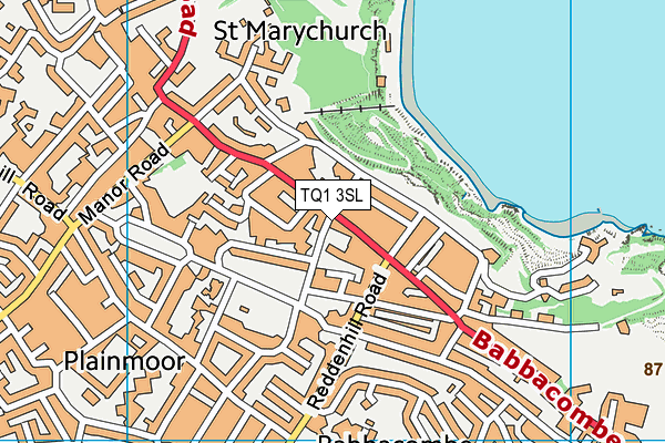 TQ1 3SL map - OS VectorMap District (Ordnance Survey) TQ1 3SL map - OS VectorMap District (Ordnance Survey)