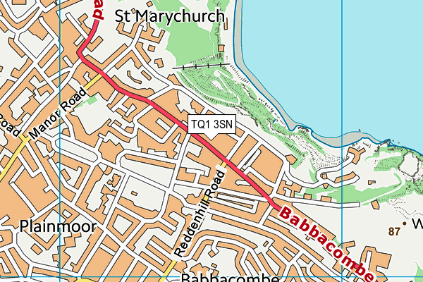 TQ1 3SN map - OS VectorMap District (Ordnance Survey) TQ1 3SN map - OS VectorMap District (Ordnance Survey)