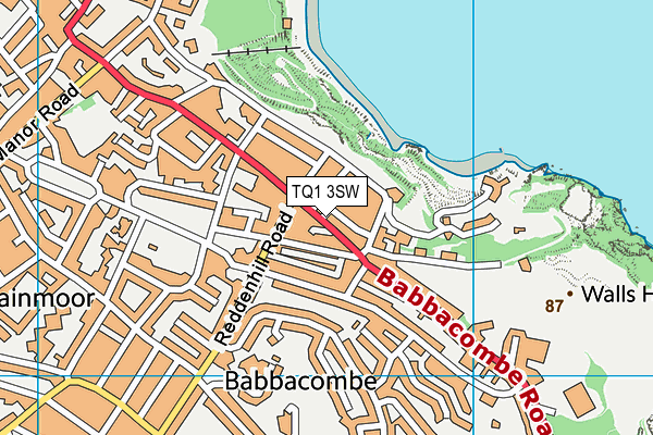 TQ1 3SW map - OS VectorMap District (Ordnance Survey) TQ1 3SW map - OS VectorMap District (Ordnance Survey)