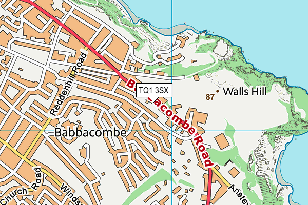 TQ1 3SX map - OS VectorMap District (Ordnance Survey)