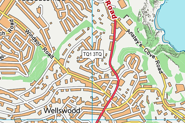 TQ1 3TQ map - OS VectorMap District (Ordnance Survey)