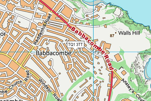 TQ1 3TT map - OS VectorMap District (Ordnance Survey)