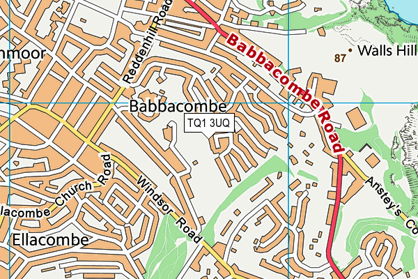 TQ1 3UQ map - OS VectorMap District (Ordnance Survey)