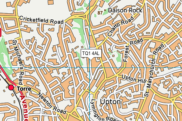 TQ1 4AL map - OS VectorMap District (Ordnance Survey) TQ1 4AL map - OS VectorMap District (Ordnance Survey)