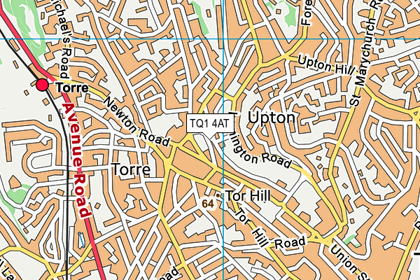 TQ1 4AT map - OS VectorMap District (Ordnance Survey) TQ1 4AT map - OS VectorMap District (Ordnance Survey)