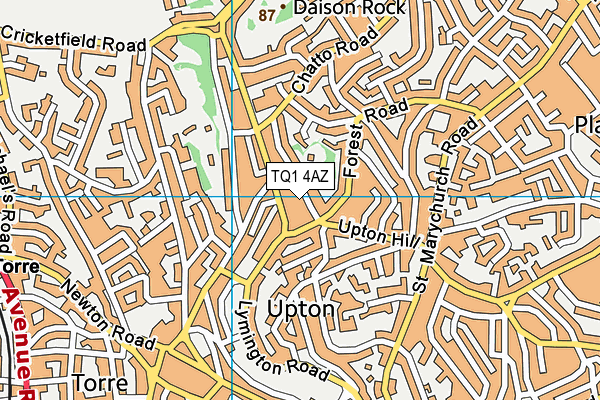 TQ1 4AZ map - OS VectorMap District (Ordnance Survey)