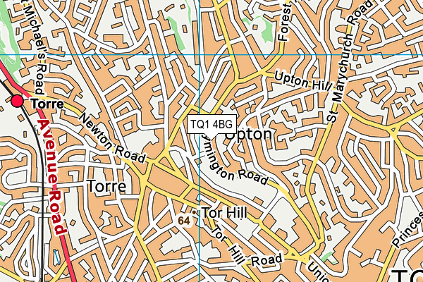 TQ1 4BG map - OS VectorMap District (Ordnance Survey)