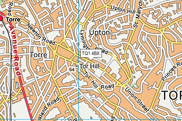 TQ1 4BX map - OS VectorMap District (Ordnance Survey) TQ1 4BX map - OS VectorMap District (Ordnance Survey)