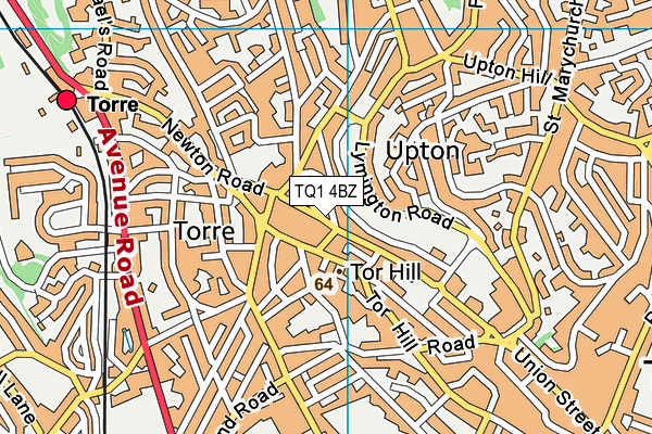 TQ1 4BZ map - OS VectorMap District (Ordnance Survey)