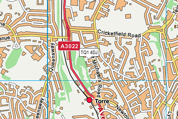 TQ1 4DJ map - OS VectorMap District (Ordnance Survey)