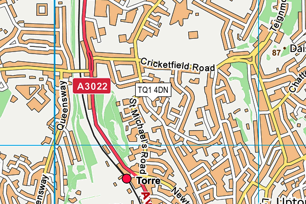 TQ1 4DN map - OS VectorMap District (Ordnance Survey) TQ1 4DN map - OS VectorMap District (Ordnance Survey)