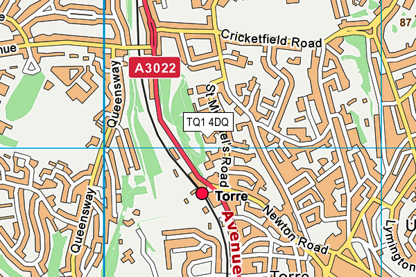 TQ1 4DQ map - OS VectorMap District (Ordnance Survey)