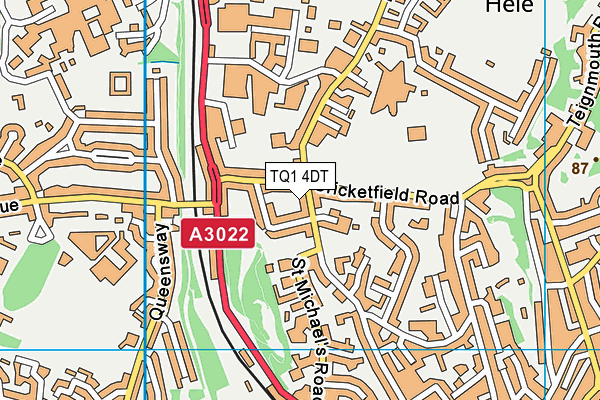 TQ1 4DT map - OS VectorMap District (Ordnance Survey) TQ1 4DT map - OS VectorMap District (Ordnance Survey)