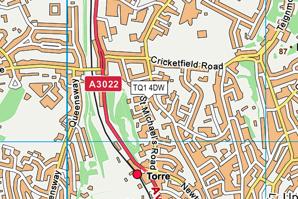 TQ1 4DW map - OS VectorMap District (Ordnance Survey) TQ1 4DW map - OS VectorMap District (Ordnance Survey)
