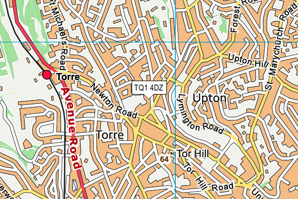 TQ1 4DZ map - OS VectorMap District (Ordnance Survey)