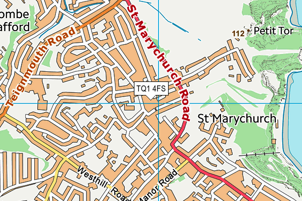 TQ1 4FS map - OS VectorMap District (Ordnance Survey) TQ1 4FS map - OS VectorMap District (Ordnance Survey)