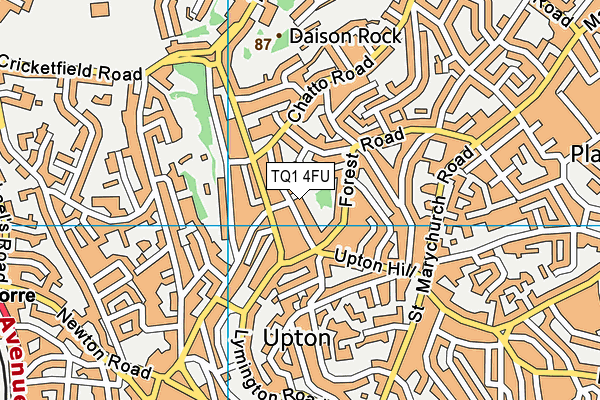 TQ1 4FU map - OS VectorMap District (Ordnance Survey) TQ1 4FU map - OS VectorMap District (Ordnance Survey)