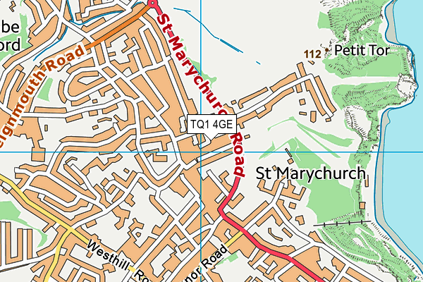 TQ1 4GE map - OS VectorMap District (Ordnance Survey) TQ1 4GE map - OS VectorMap District (Ordnance Survey)