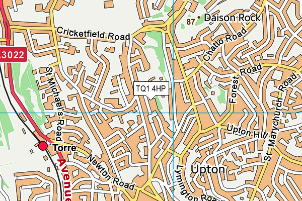 TQ1 4HP map - OS VectorMap District (Ordnance Survey)